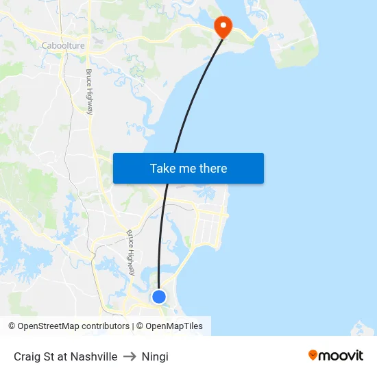 Craig St at Nashville to Ningi map