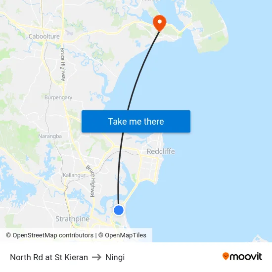 North Rd at St Kieran to Ningi map