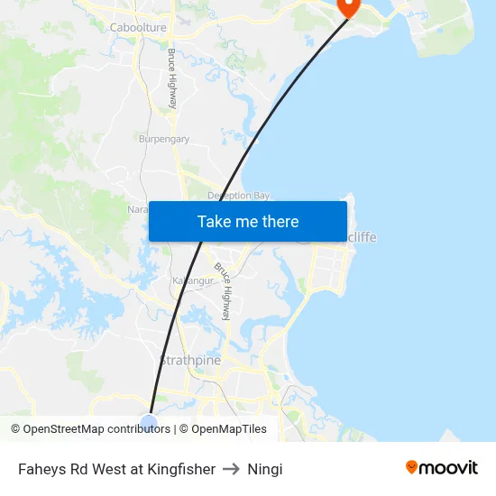 Faheys Rd West at Kingfisher to Ningi map