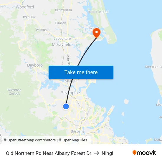 Old Northern Rd Near Albany Forest Dr to Ningi map