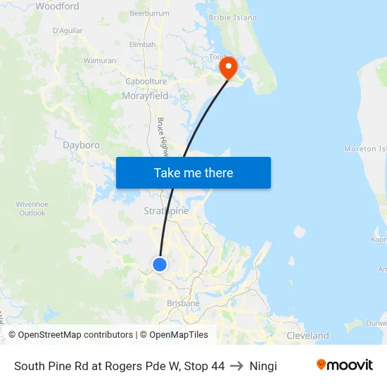 South Pine Rd at Rogers Pde W, Stop 44 to Ningi map