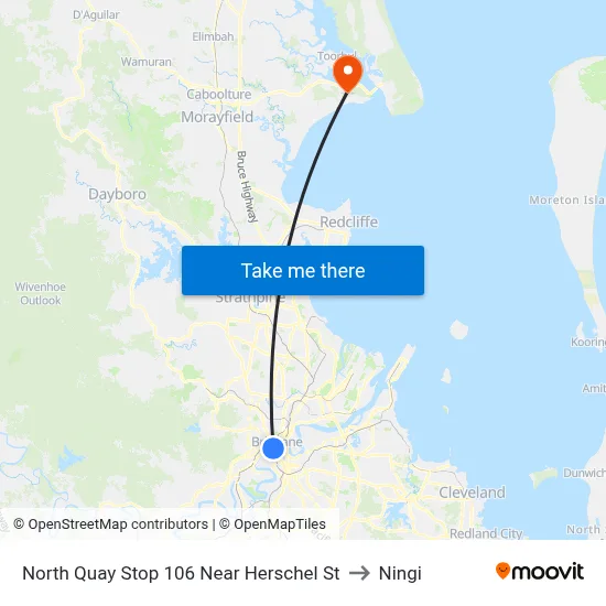 North Quay Stop 106 Near Herschel St to Ningi map