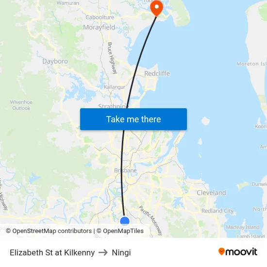 Elizabeth St at Kilkenny to Ningi map