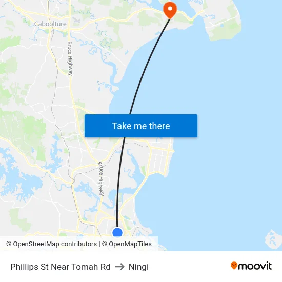 Phillips St Near Tomah Rd to Ningi map