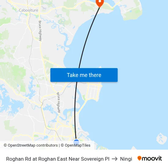 Roghan Rd at Roghan East Near Sovereign Pl to Ningi map