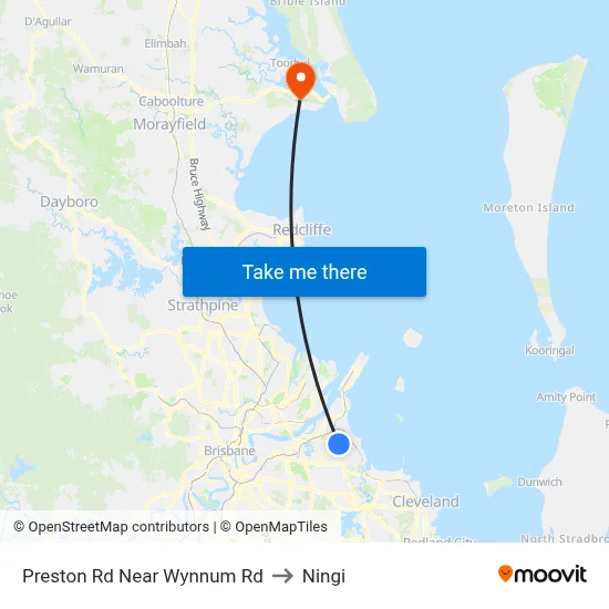 Preston Rd Near Wynnum Rd to Ningi map