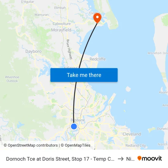 Dornoch Tce at Doris Street, Stop 17 - Temp Closure From 13 July to Ningi map