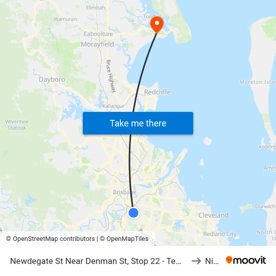 Newdegate St Near Denman St, Stop 22 - Temp Closure to Ningi map