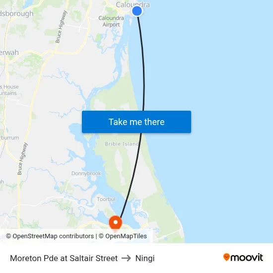 Moreton Pde at Saltair Street to Ningi map