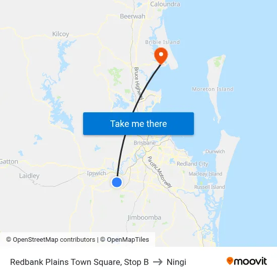 Redbank Plains Town Square, Stop B to Ningi map