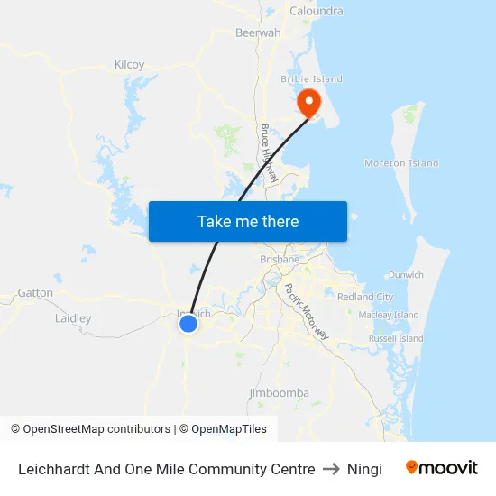 Leichhardt And One Mile Community Centre to Ningi map