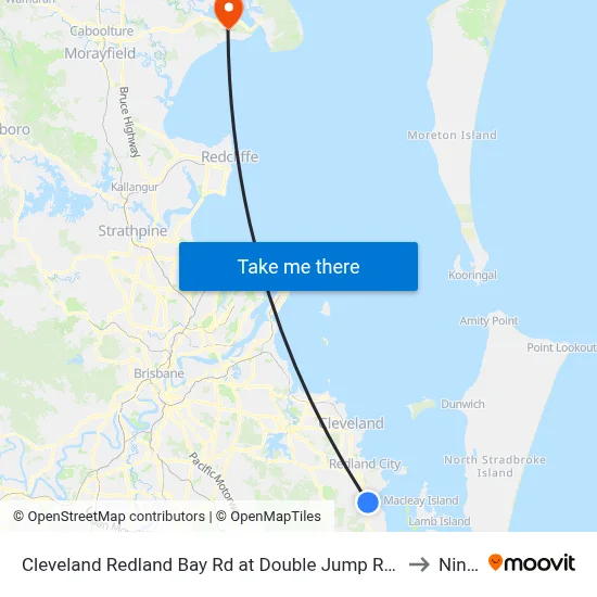 Cleveland Redland Bay Rd at Double Jump Road to Ningi map