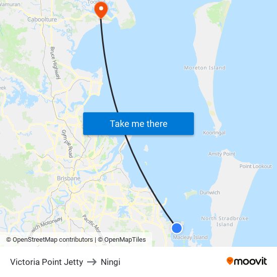 Victoria Point Jetty to Ningi map