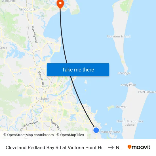 Cleveland Redland Bay Rd at Victoria Point High School to Ningi map