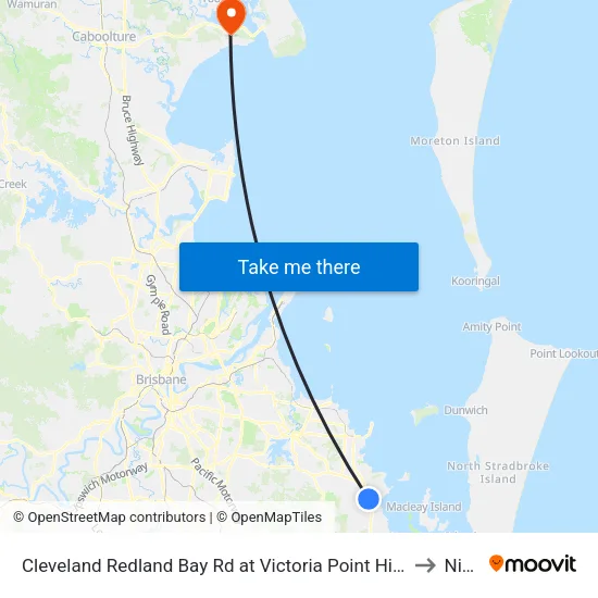 Cleveland Redland Bay Rd at Victoria Point High School to Ningi map