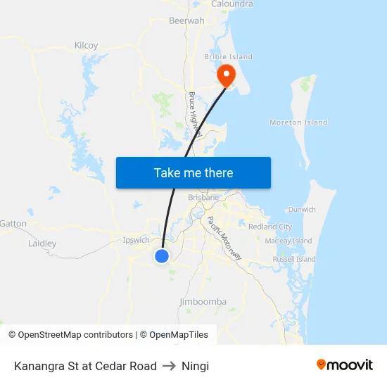 Kanangra St at Cedar Road to Ningi map