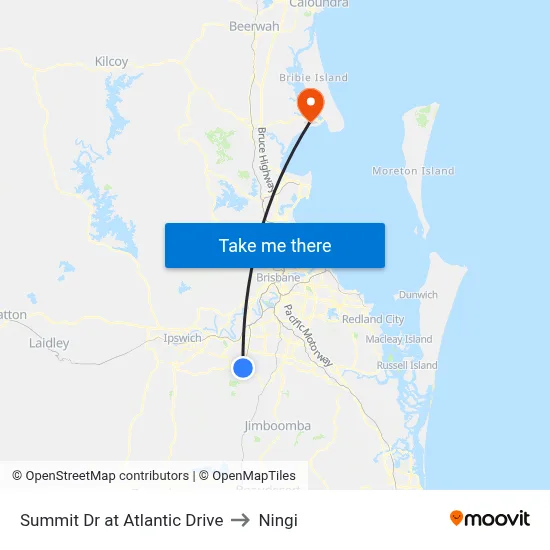 Summit Dr at Atlantic Drive to Ningi map