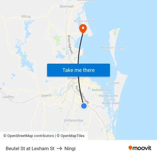 Beutel St at Lexham St to Ningi map