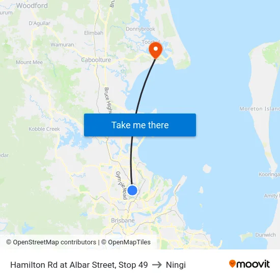 Hamilton Rd at Albar Street, Stop 49 to Ningi map