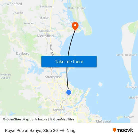 Royal Pde at Banyo, Stop 30 to Ningi map