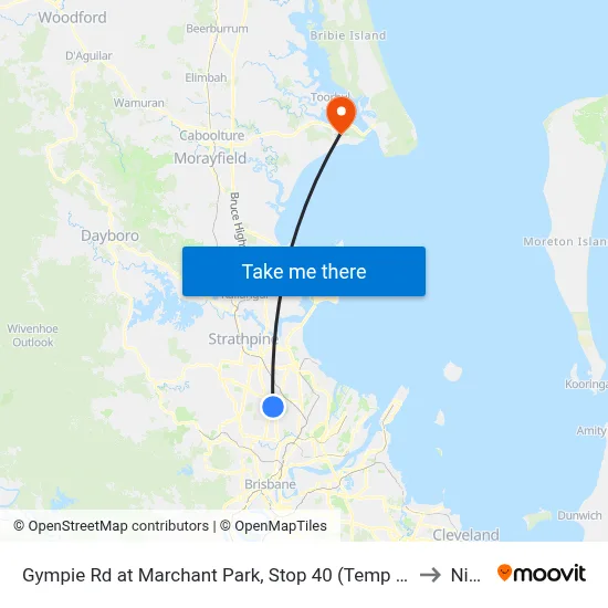 Gympie Rd at Marchant Park, Stop 40 (Temp Closure) to Ningi map