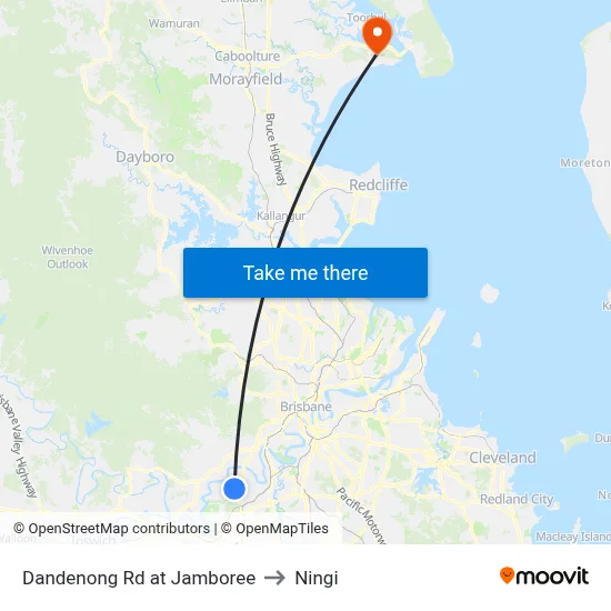 Dandenong Rd at Jamboree to Ningi map