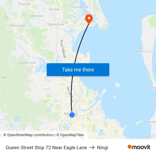 Queen Street Stop 72 Near Eagle Lane to Ningi map