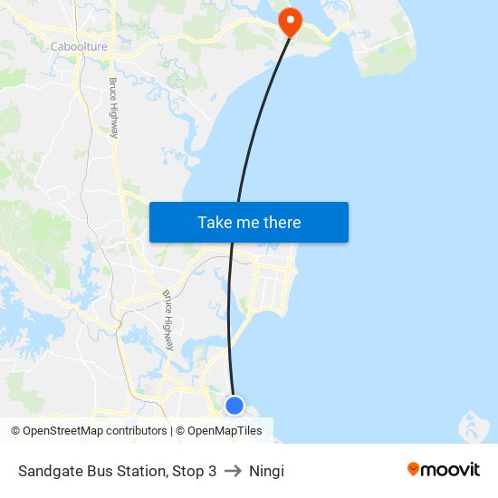 Sandgate Bus Station, Stop 3 to Ningi map