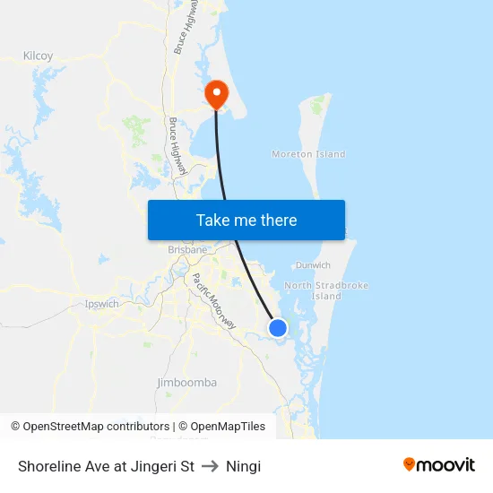 Shoreline Ave at Jingeri St to Ningi map