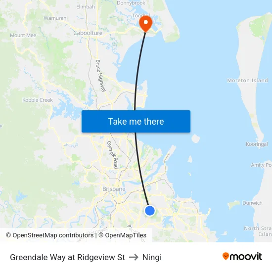 Greendale Way at Ridgeview St to Ningi map