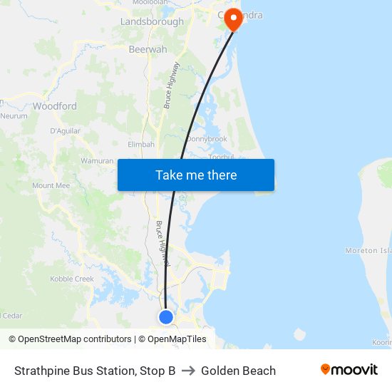 Strathpine Bus Station, Stop B to Golden Beach map