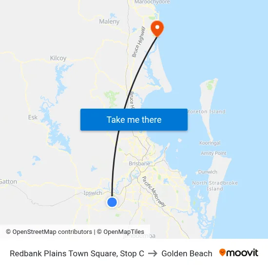 Redbank Plains Town Square, Stop C to Golden Beach map