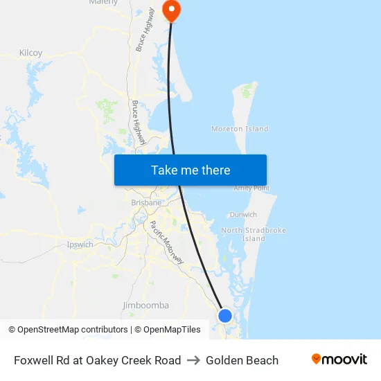 Foxwell Rd at Oakey Creek Road to Golden Beach map