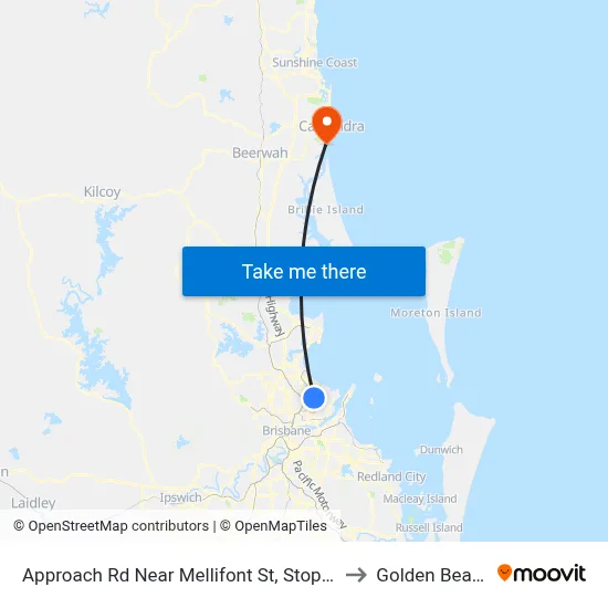 Approach Rd Near Mellifont St, Stop 31 to Golden Beach map