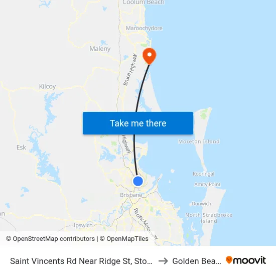 Saint Vincents Rd Near Ridge St, Stop 19 to Golden Beach map
