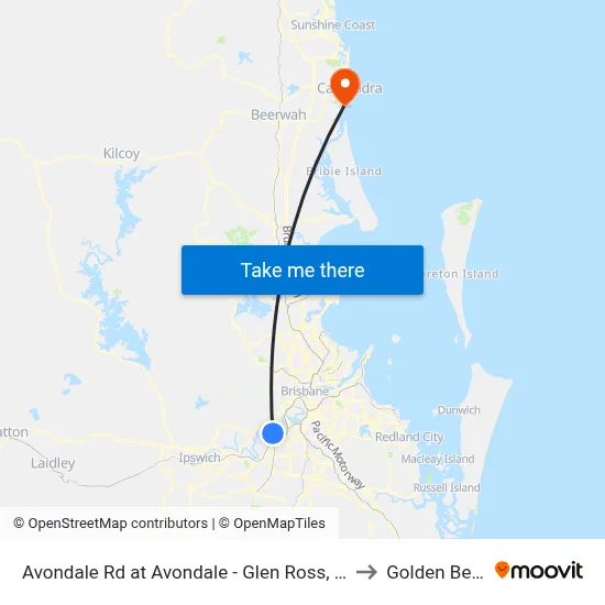 Avondale Rd at Avondale - Glen Ross, Stop 61 to Golden Beach map