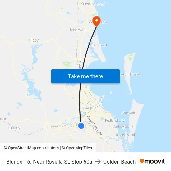 Blunder Rd Near Rosella St, Stop 60a to Golden Beach map