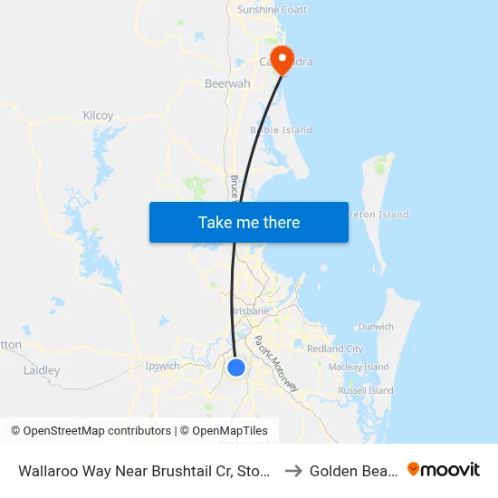 Wallaroo Way Near Brushtail Cr, Stop 61 to Golden Beach map