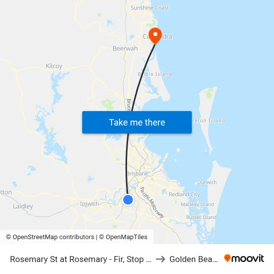 Rosemary St at Rosemary - Fir, Stop 73 to Golden Beach map