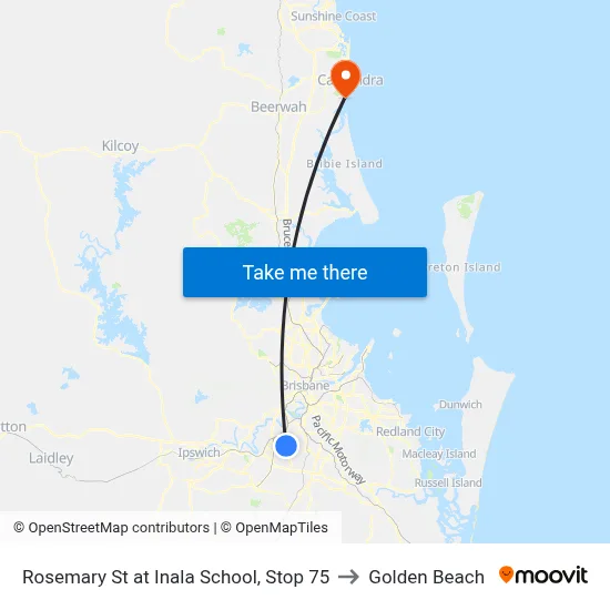 Rosemary St at Inala School, Stop 75 to Golden Beach map