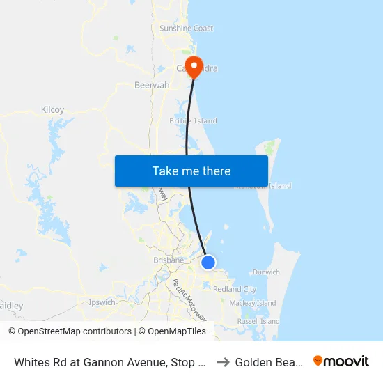 Whites Rd at Gannon Avenue, Stop 72 to Golden Beach map