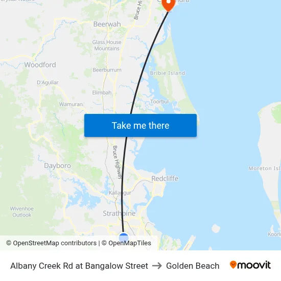 Albany Creek Rd at Bangalow Street to Golden Beach map
