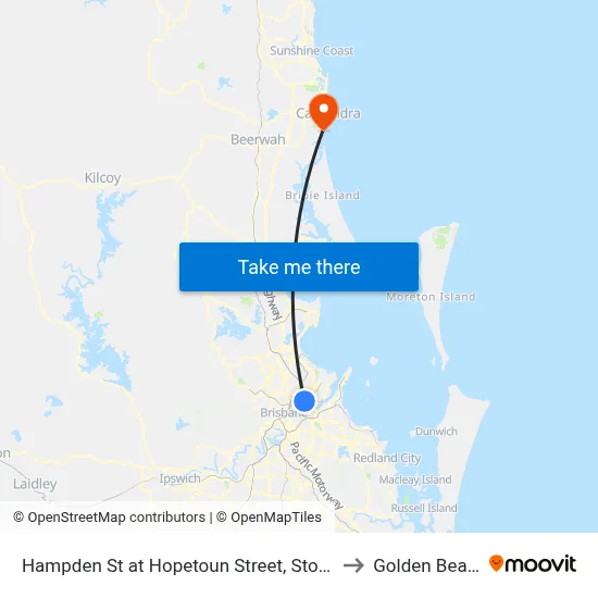Hampden St at Hopetoun Street, Stop 30 to Golden Beach map