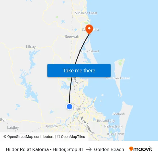 Hilder Rd at Kaloma - Hilder, Stop 41 to Golden Beach map