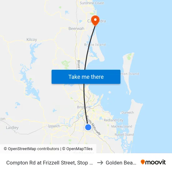 Compton Rd at Frizzell Street, Stop 85 to Golden Beach map