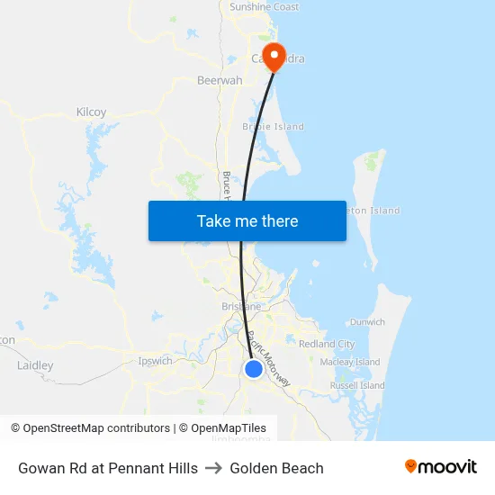 Gowan Rd at Pennant Hills to Golden Beach map