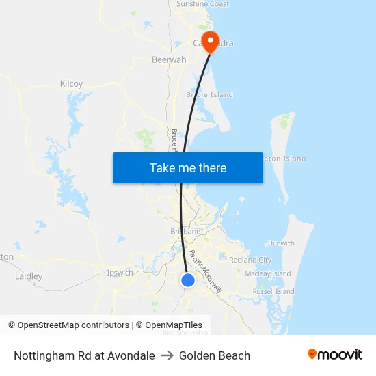 Nottingham Rd at Avondale to Golden Beach map