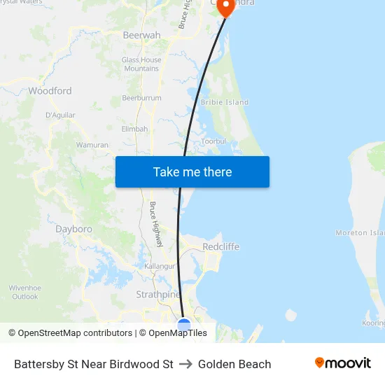 Battersby St Near Birdwood St to Golden Beach map
