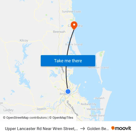 Upper Lancaster Rd Near Wren Street, Stop 25 to Golden Beach map