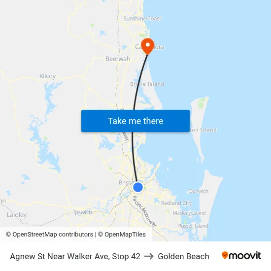 Agnew St Near Walker Ave, Stop 42 to Golden Beach map